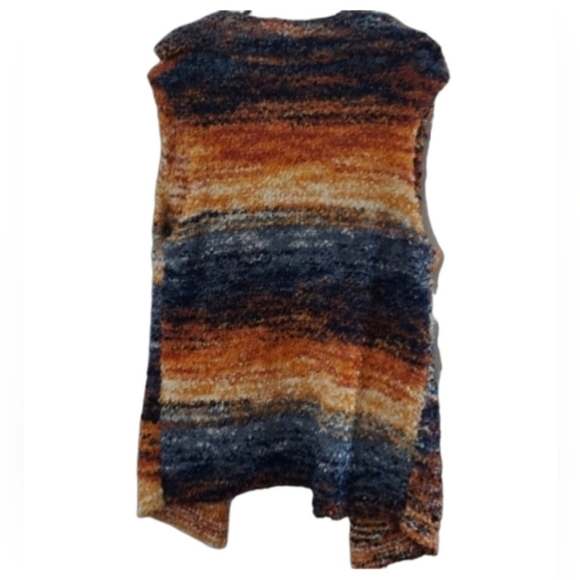 Pilcro Anthropologie sweater cardigan with pockets - orange, blue, white - Picture 10 of 15